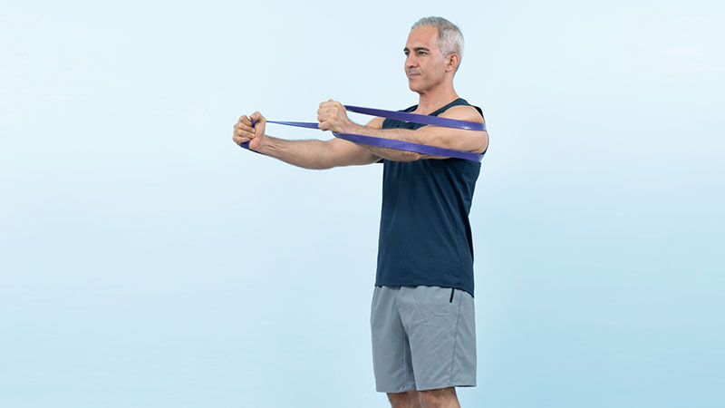 Shoulder Press with Resistance Bands