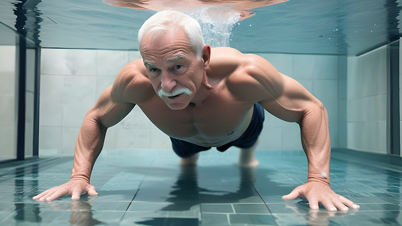 Wall Push-Ups in water
