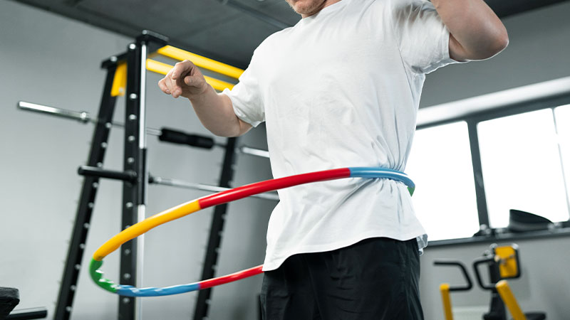 Hula Hooping in a "Pencil Pose"