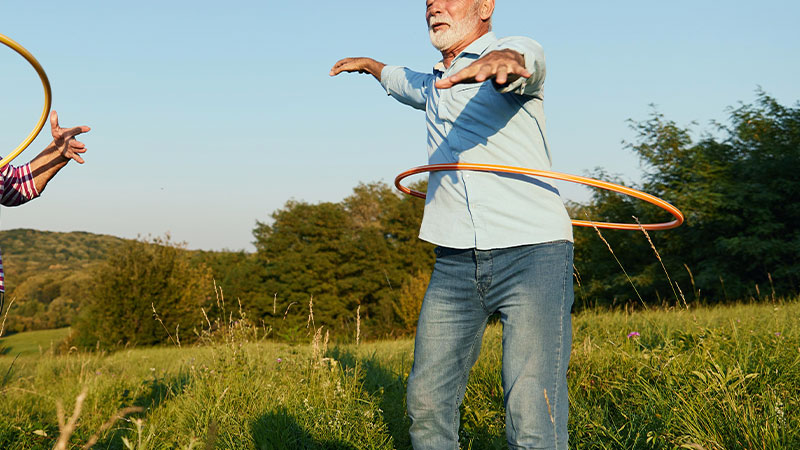 Lunging While Waist Hooping
