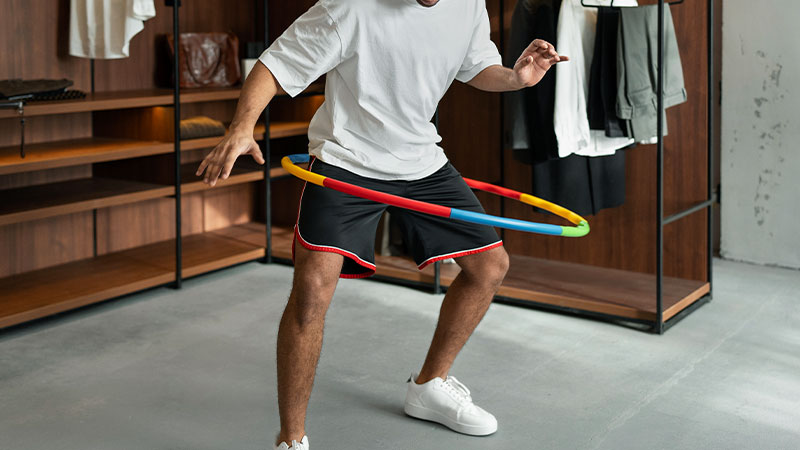 Squatting While Waist Hooping
