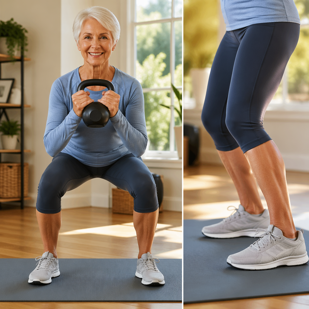 10 Minute Kettlebell Leg Workout for Seniors: Boost Muscle Tone, Bone Density, and Balance with Low-Impact Exercises
