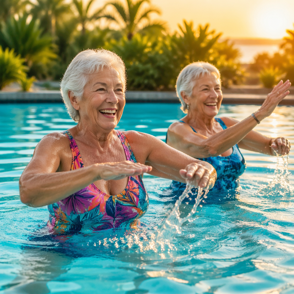 12 Effective Pool Exercises For Seniors with Benefits and Instructions
