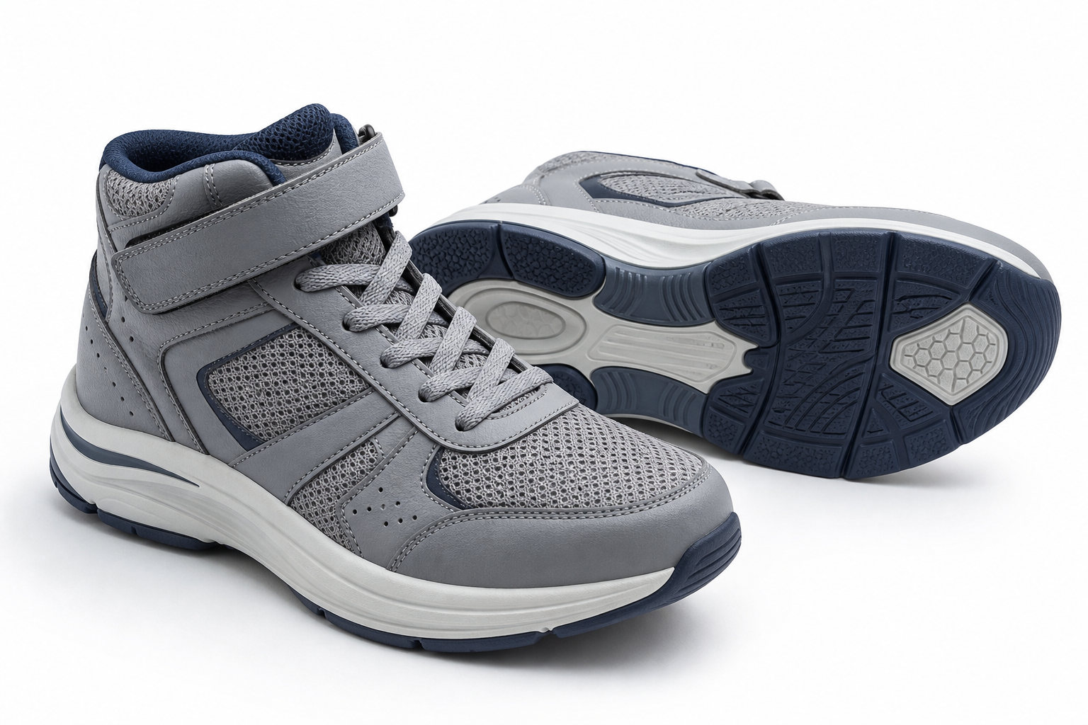 Supportive athletic shoes with ankle stability features for seniors