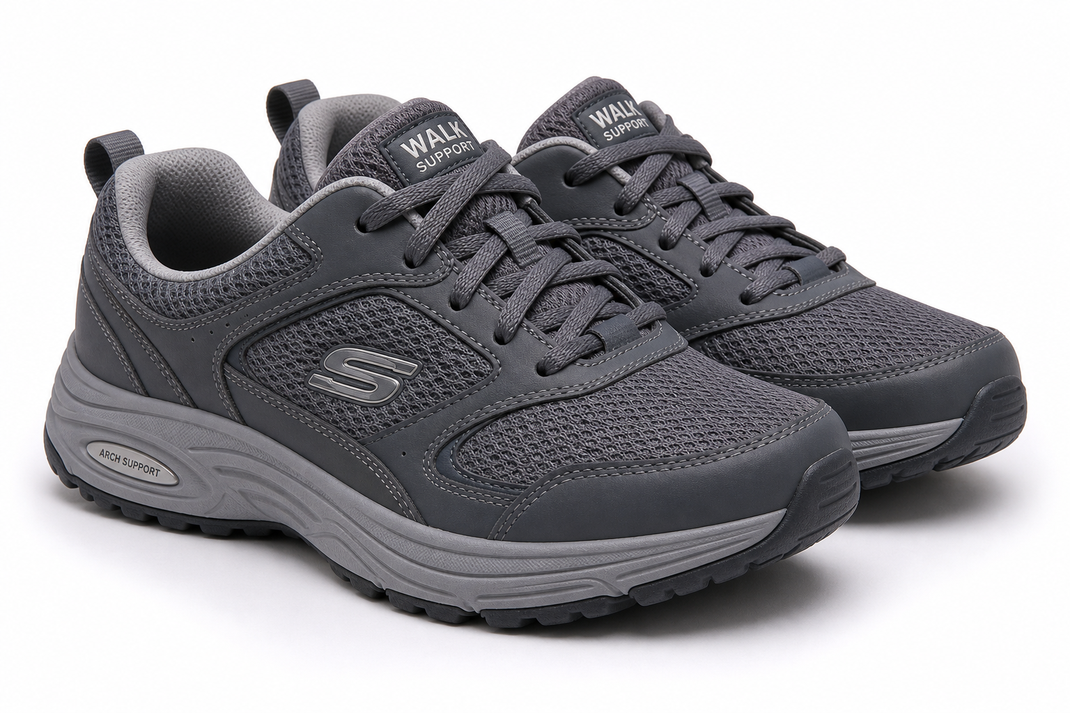 Supportive walking shoes with cushioning for senior foot health