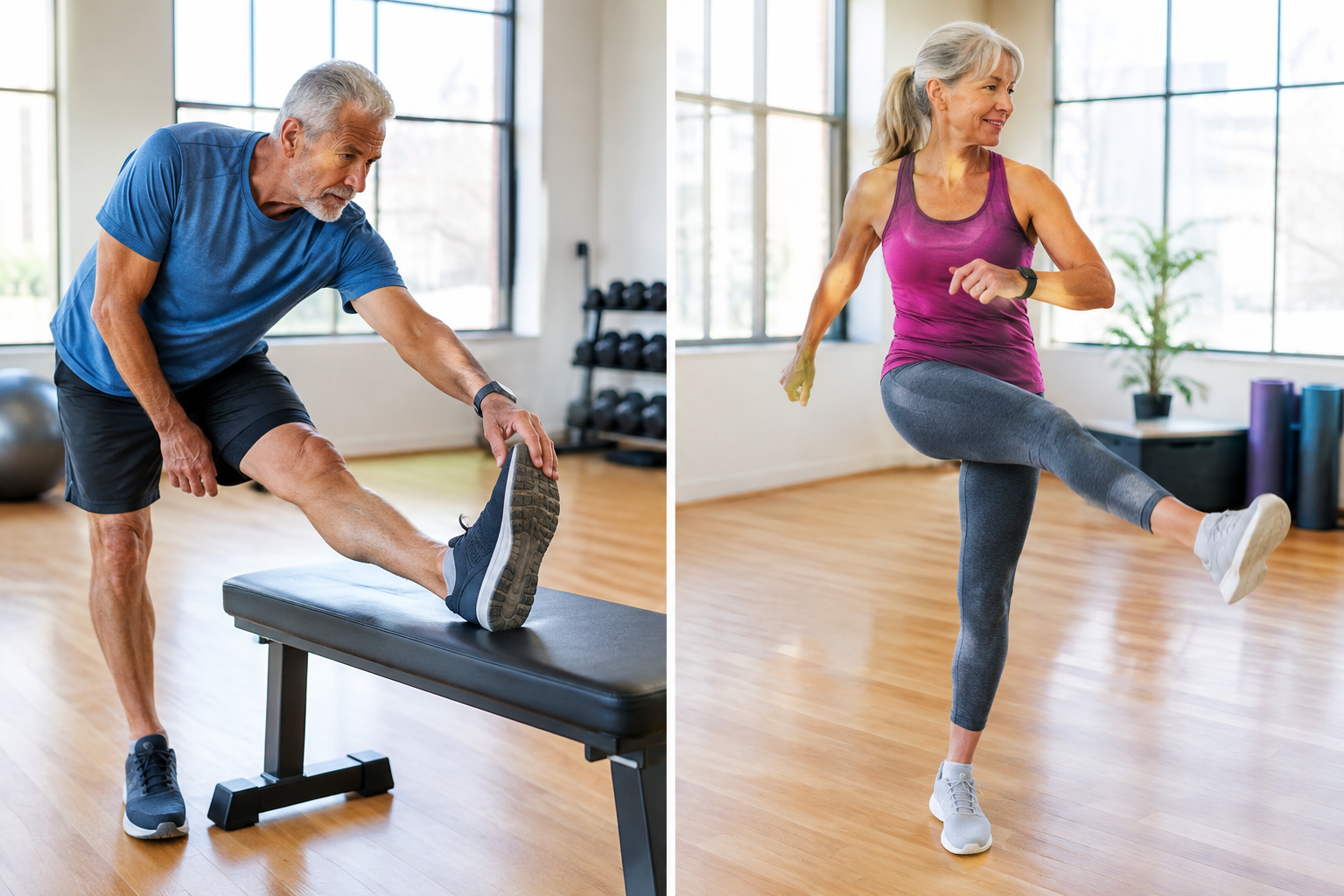 Comparison of static stretch and dynamic stretch performed by seniors in a fitness studio