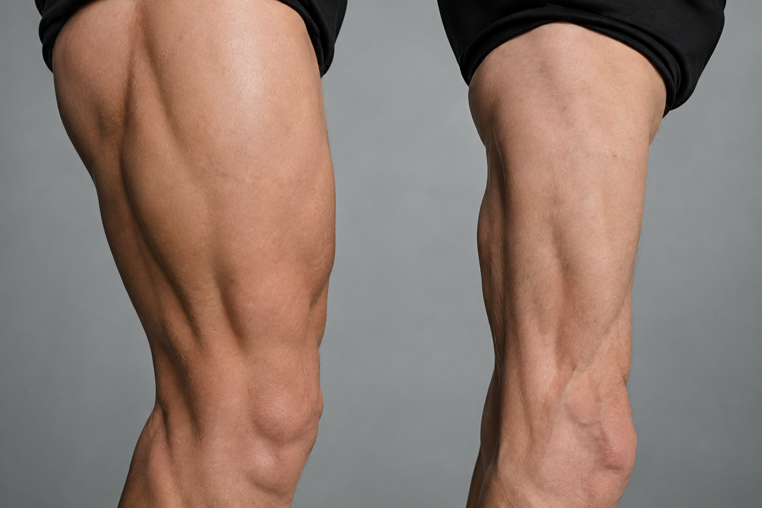 Comparison of healthy muscle versus atrophied muscle illustrating sarcopenia